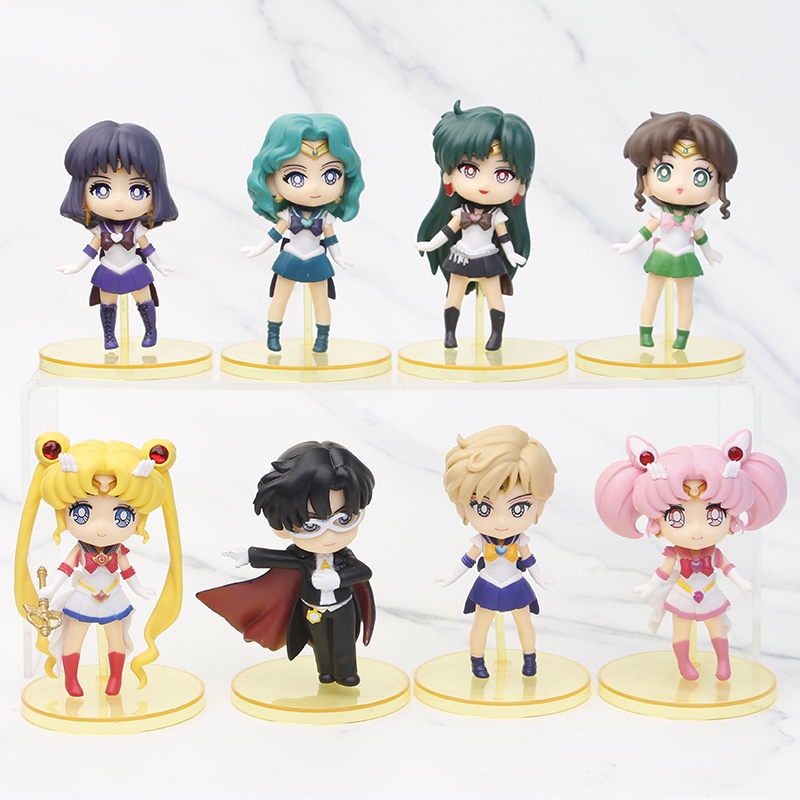 Set 8 Mô Sailor Moon Hình Mô Phỏng Nhân Vật Thủy Thủ Mặt Trăng