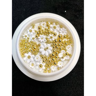 Hoa sứ trắng trang trí móng tay nail ( lẻ 1 hôp)