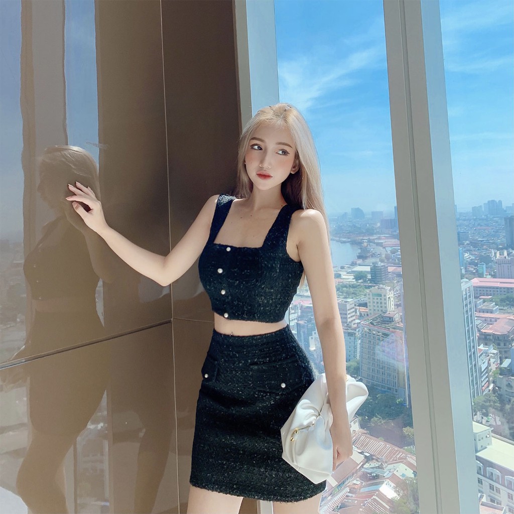 Set đầm thiết kế ôm body 2 dây cao cấp dự tiệc cưới D146 Four Fashion | BigBuy360 - bigbuy360.vn