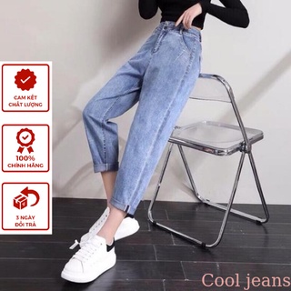 Quần bò nữ baggy 2 khuy phong cách Hàn Quốc hot 2022 Pink Apricot Shop