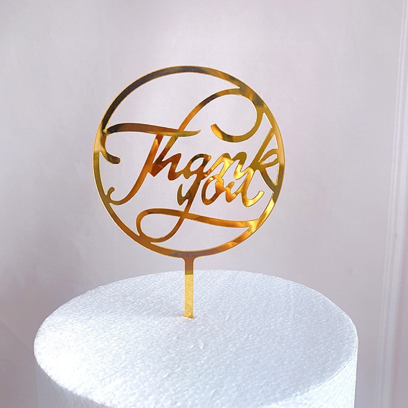 Cây cắm trang trí bánh kem hình chữ Thank You