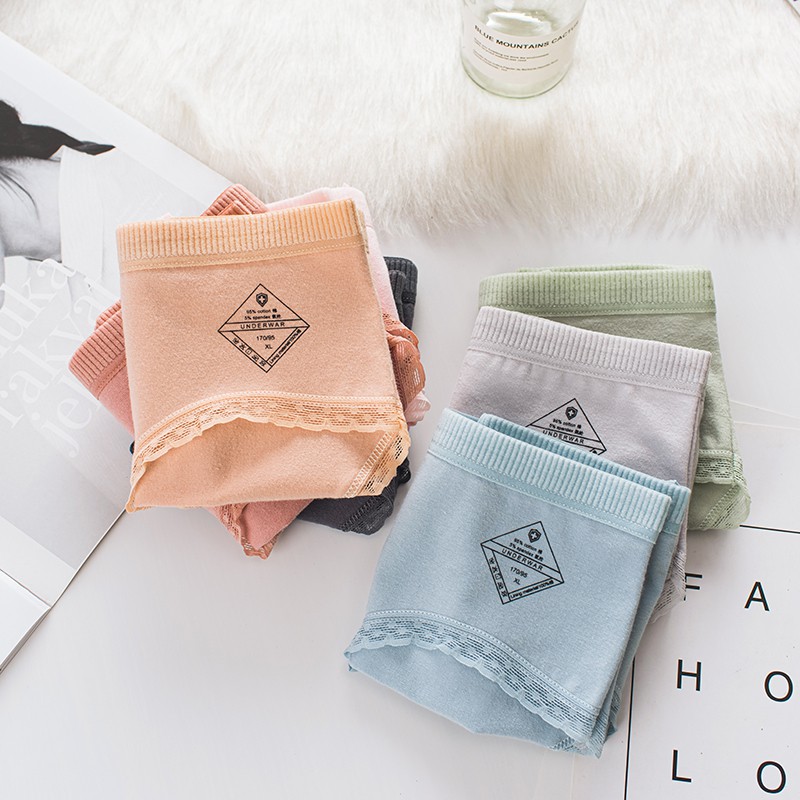 Quần lót nữ cotton cạp sọc kháng khuẩn thun lạnh dễ thương sexxy gợi cảm (8 màu) | BigBuy360 - bigbuy360.vn