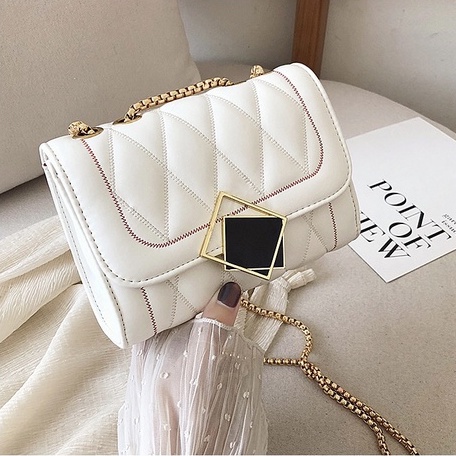 Túi xách nữ túi đeo chéo dây xích mirror khóa gương lệch phong cách trẻ trung giá rẻ