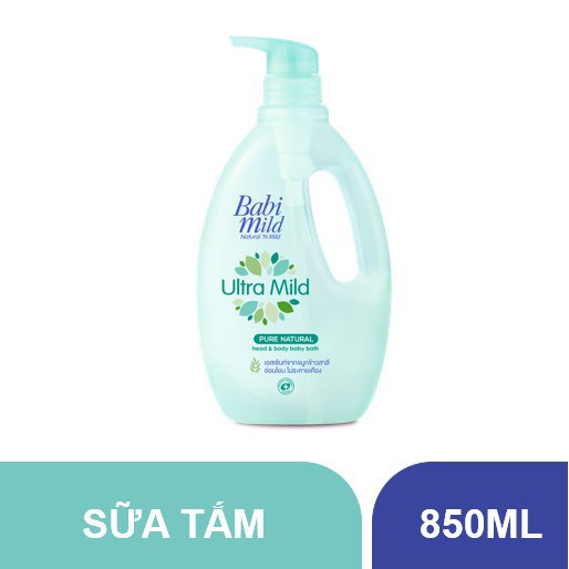 Sữa Tắm Gội Toàn Thân Tinh Khiết Cho Bé Babi Mild Pure Natural 850ml - 400ml - 200ml