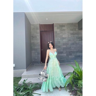 g1- đầm maxi loang ,4 màu, chất voan tơ, freesize