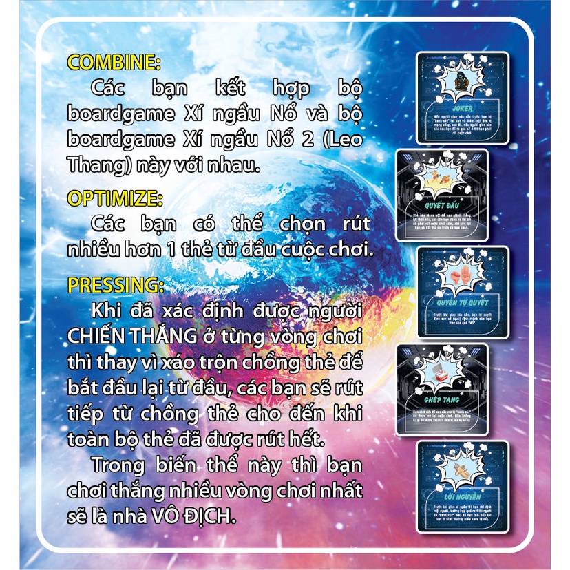 Boardgame Xí ngầu Nổ 2 LIÊN HIỆP THÀNH, Trò chơi thẻ bài vui nhộn phù hợp với mọi lứa tuổi