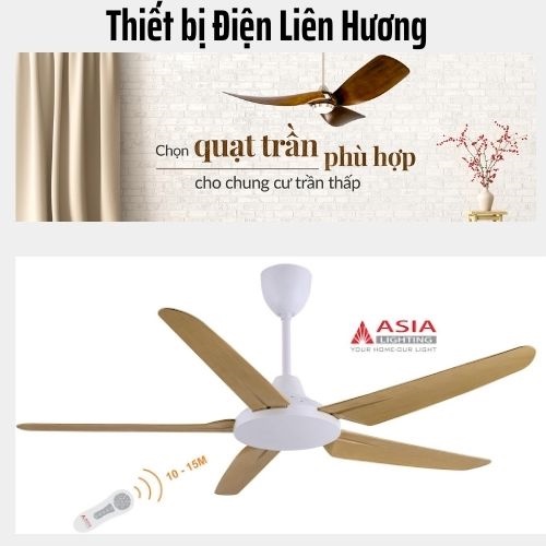 Quạt trần 5 cánh QT05- ASIA [Cam kết hàng chính hãng]