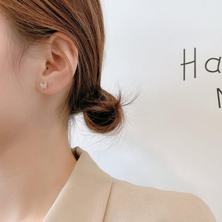 Asymmetric hollow butterfly earrings