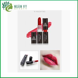 Son không chì lì mịn hàn quốc jigott romance kiss lipstick số #10 màu đỏ tươi kiss day red 20g