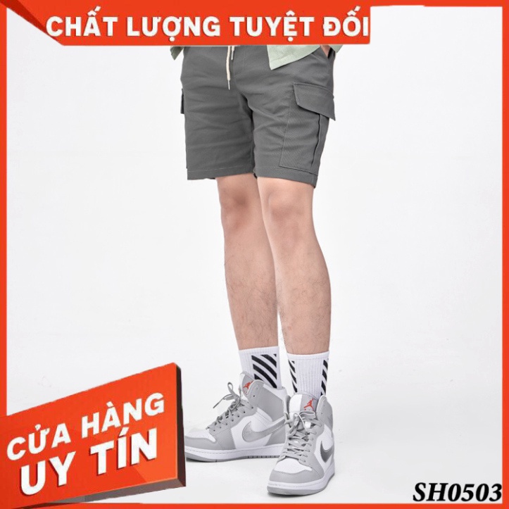Quần Short Nam Túi Hộp Unisex ROUGH Chất Kaki Co Giãn, 5 Màu Trẻ Trung - Hàng nhập khẩu