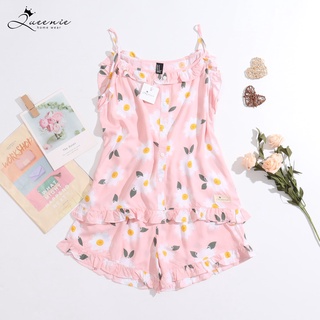 Đồ bộ tole lanh đùi 2 dây màu sắc nhẹ nhàng, trẻ trung - Đồ mặc nhà Queenie