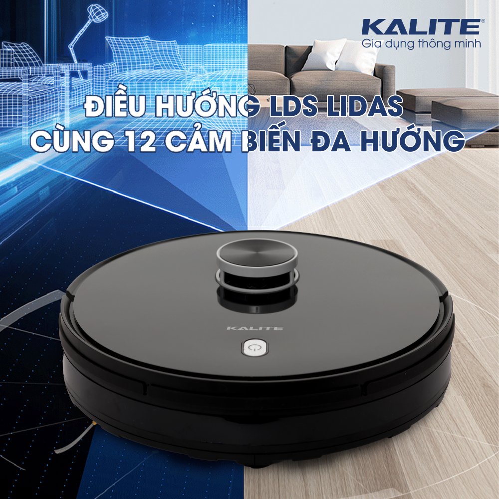 Robot hút bụi lau nhà thông minh Kalite KVC 2171 công suất 2300Pa dọn sạch 99,99% vi khuẩn