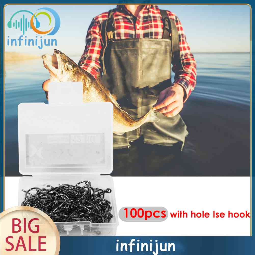 Hộp 100 Lưỡi Câu Cá Bằng Thép Carbon Cao Cấp Hiệu Quả