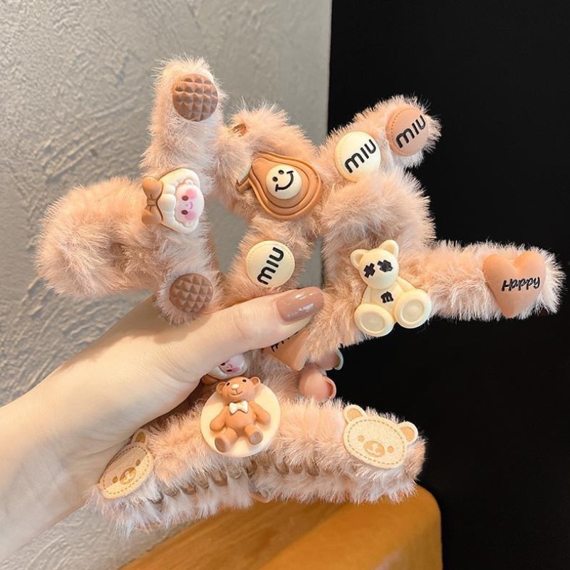 Kẹp tóc hình gấu hoạt hình dễ thương cho nữ