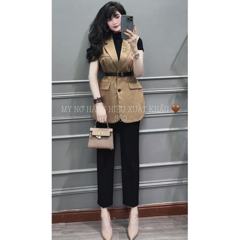 ÁO VEST SÁT NÁCH KÈM ĐAI YSL . CHẤT TUYẾT MƯA QC L1 A