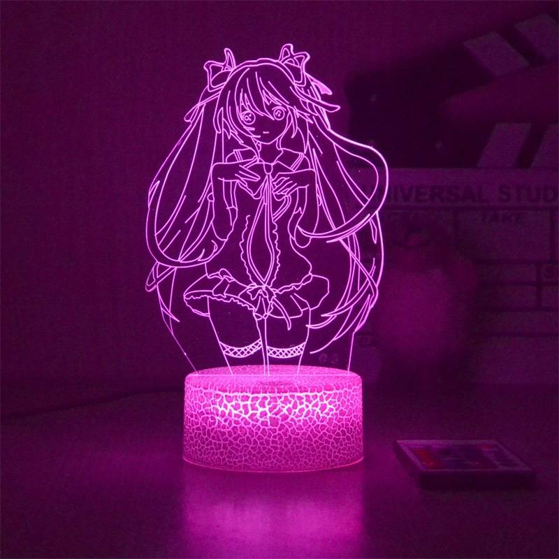Đèn Ngủ LED Hình Hatsune Miku Có Điều Khiển Từ Xa Sạc USB
