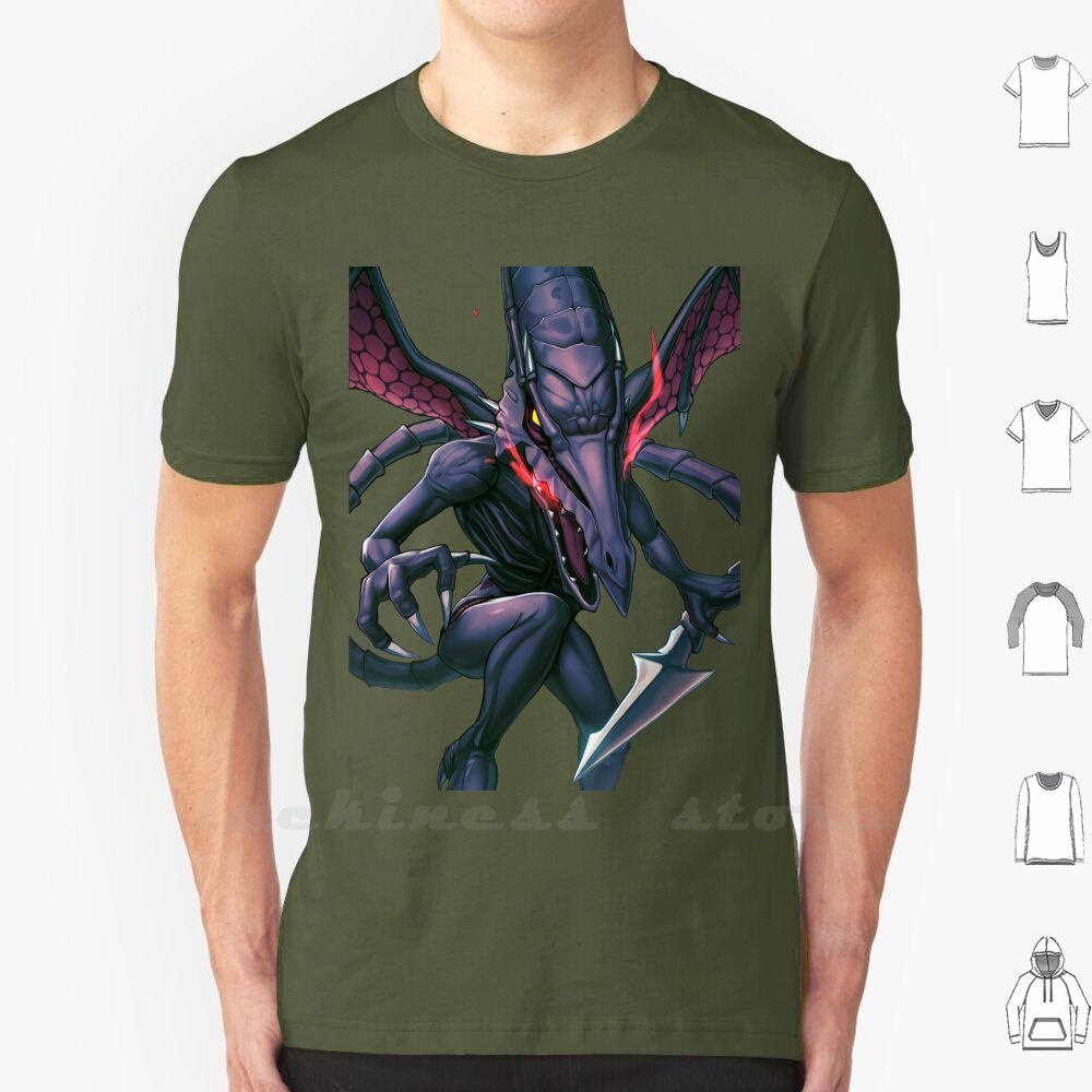 Áo Thun 100% cotton In Hoạ Tiết Anime Ridley Switch Metroid Samus Monster Smash Bros Trẻ Trung Cá Tính