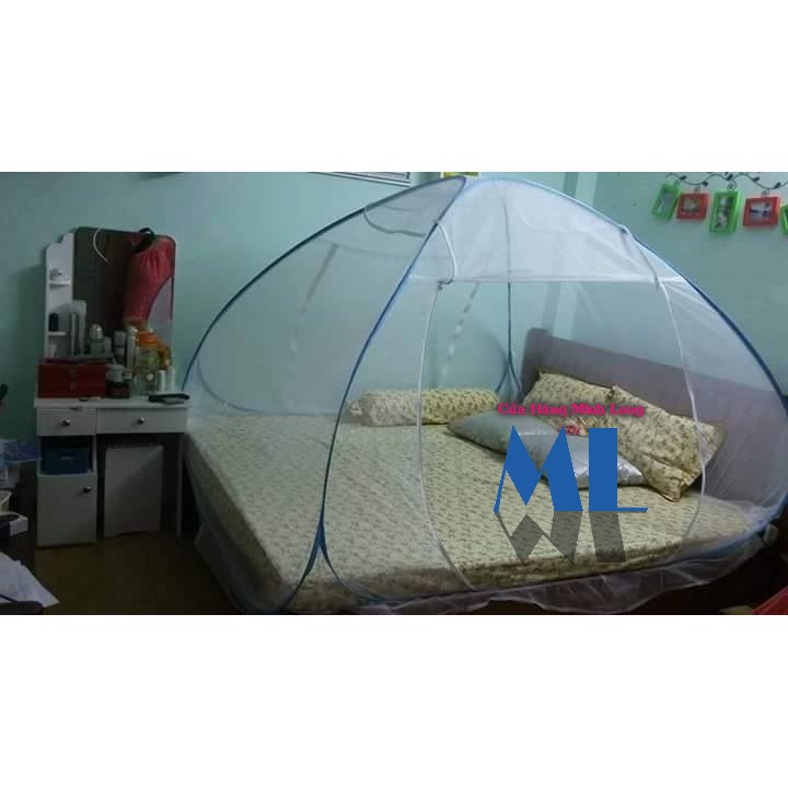 [SALE UP GIÁ SỐC HÀNG CHÍNH HÃNG] Mùng chụp tự bung 1m4 x 2m Minh Long - HỒNG HOA