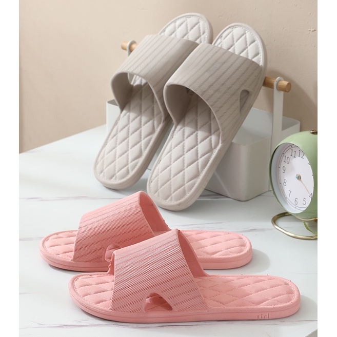 Dép mang nhà nam nữ - đi văn phòng, nhà tắm bằng nhựa dẻo nguyên khối, nhẹ, êm chân, chống trơn trượt