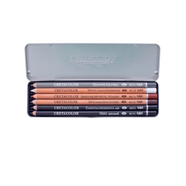 [ TÂM TÂM ]-Bộ chì vẽ Cretacolor Basic Pencil Set 6 cây kèm hộp mã 40006-