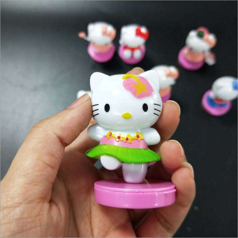 Set 8 Tượng Hello Kitty Mini Dễ Thương Dùng Để Trang Trí Bánh Kem