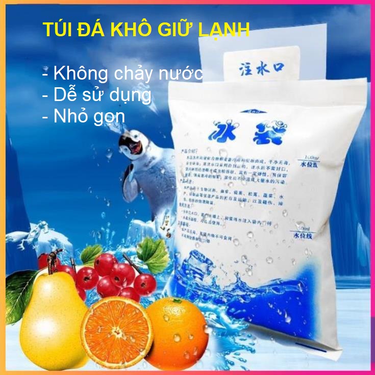 Túi đá gel Giữ lạnh thực phẩm - Không chảy nước - Ướp thực phẩm, đồ ăn