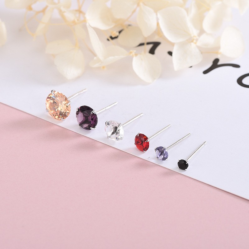 Bông Tai Nụ đá  Nhiều Màu nam nữ  Đá Zircon đơn giản cá tính XBB48 - Bảo Ngọc Jewelry