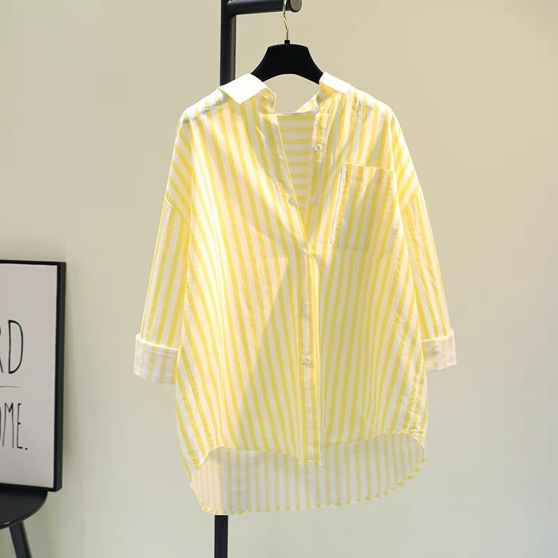 Áo Sơ Mi Kẻ Vàng Chất Liệu Cotton Thoáng Mát Dễ Chịu  - TA001 | BigBuy360 - bigbuy360.vn