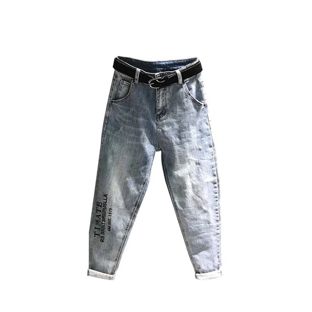 Quần baggy jean in chữ lai 166, kèm hình thật | BigBuy360 - bigbuy360.vn