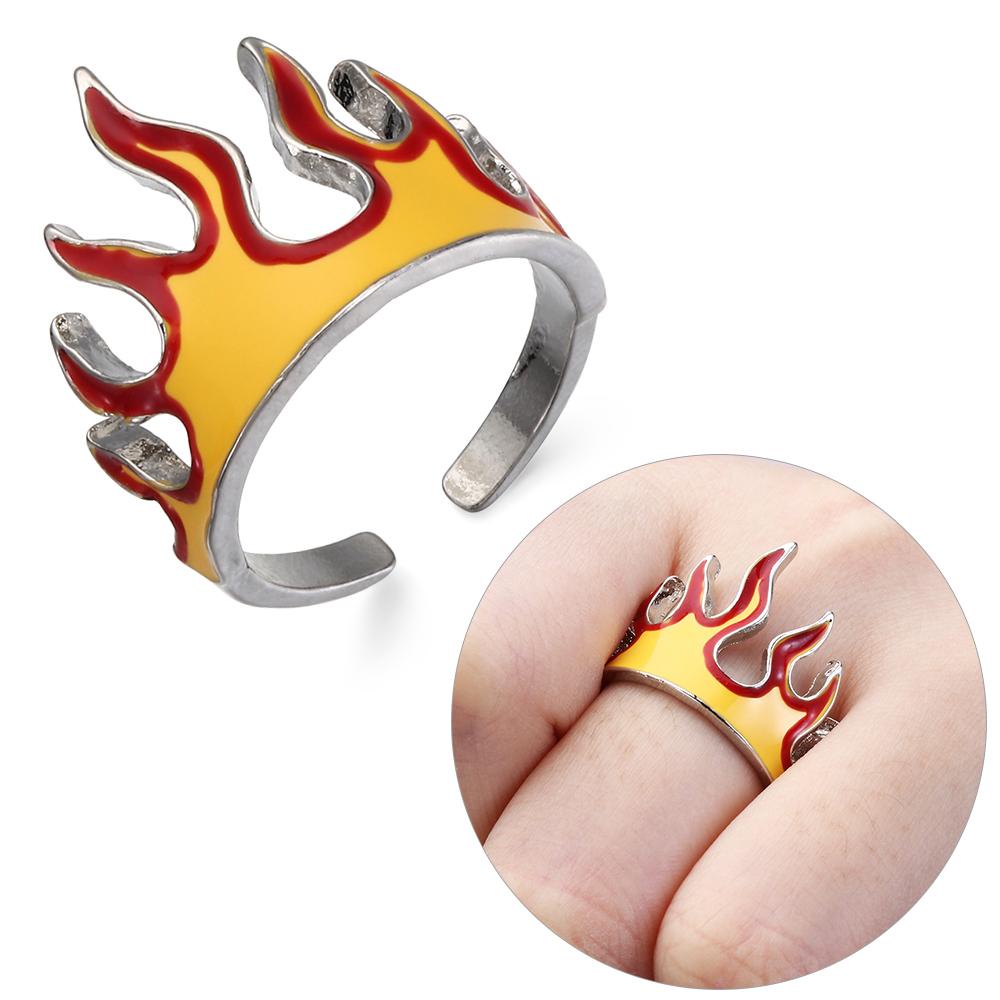 Nhẫn Hở Hình Ngọn Lửa Phong Cách Hip Hop Gothic Thời Trang