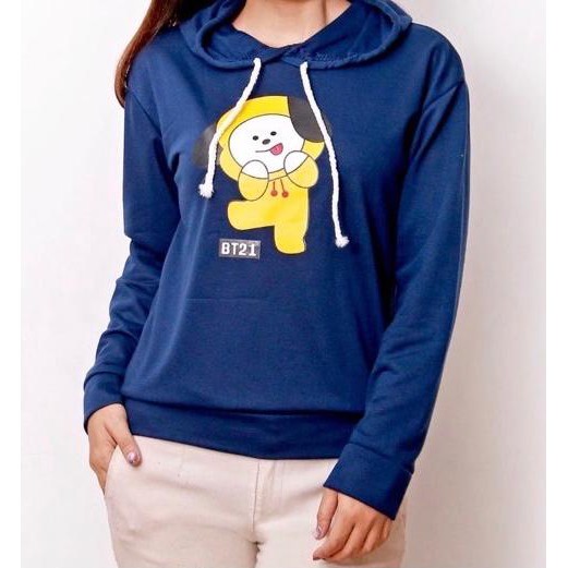 Áo hoodies in hình BT21 cho tuổi teen