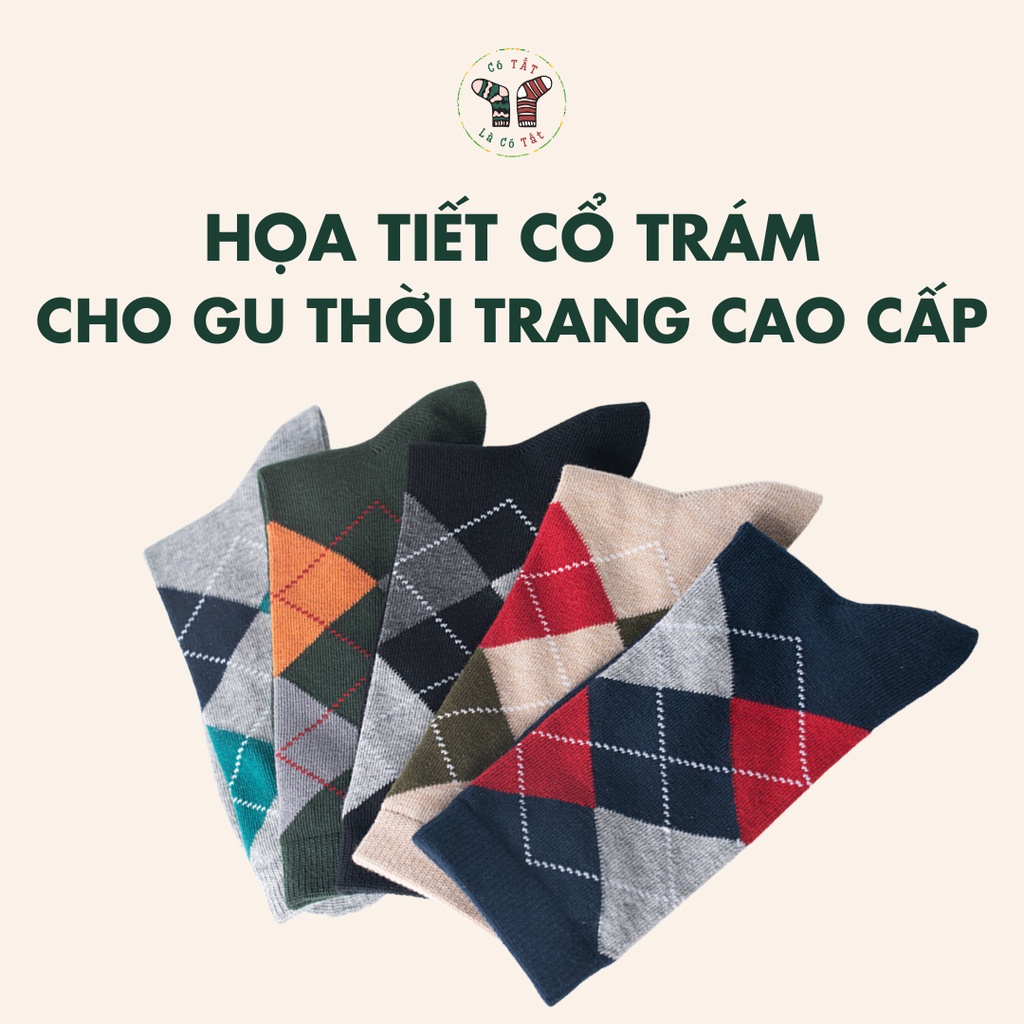 Tất Nam Công Sở Dòng Premium Có Tất Là Có Tất hoạ tiết quả trám thời thượng, thấm hút đỉnh, thoải mái cả ngày - QOLICLAM