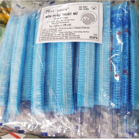 Nón Giấy Trùm Tóc Tiệt Trùng Bảo Thạch - Bịch 50 cái