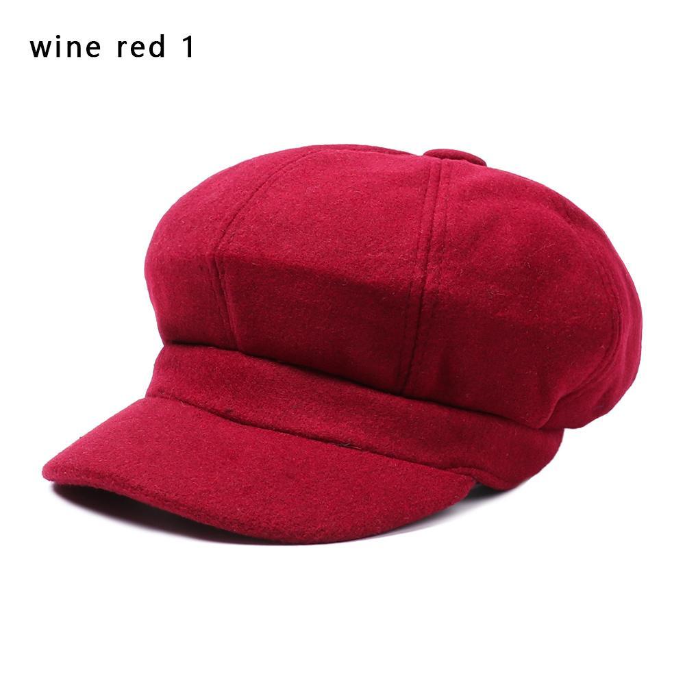 Mũ Beret Vải Cotton Màu Đen Xám Thời Trang Thu Đông Cho Nữ