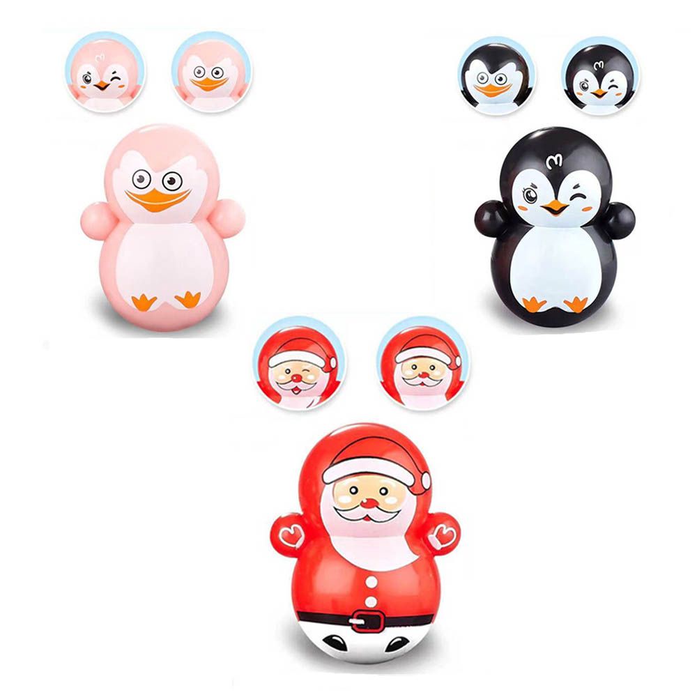 Lật đật mini hình chim cánh cụt hoạt hình vui nhộn dùng trang trí bàn làm việc
