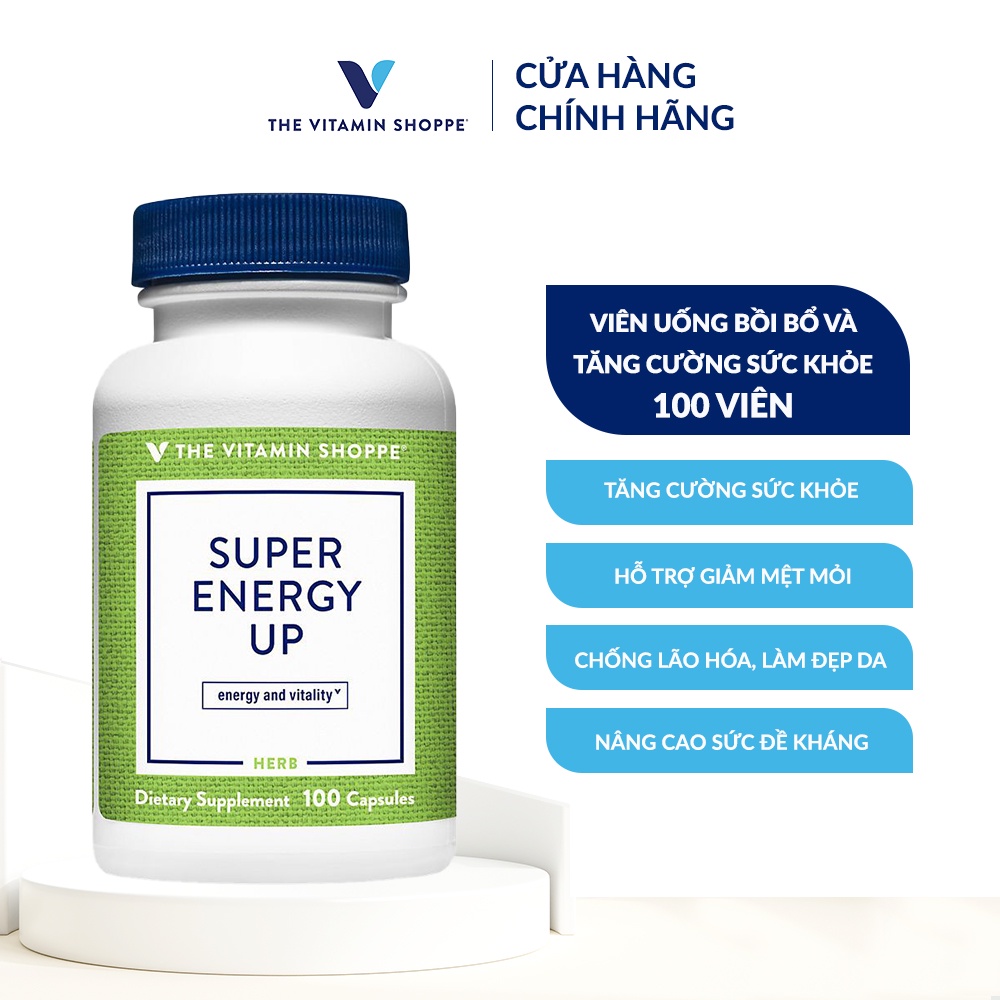 Viên uống bồi bổ và tăng cường sức khỏe THE VITAMIN SHOPPE Super Energy Up 100 viên