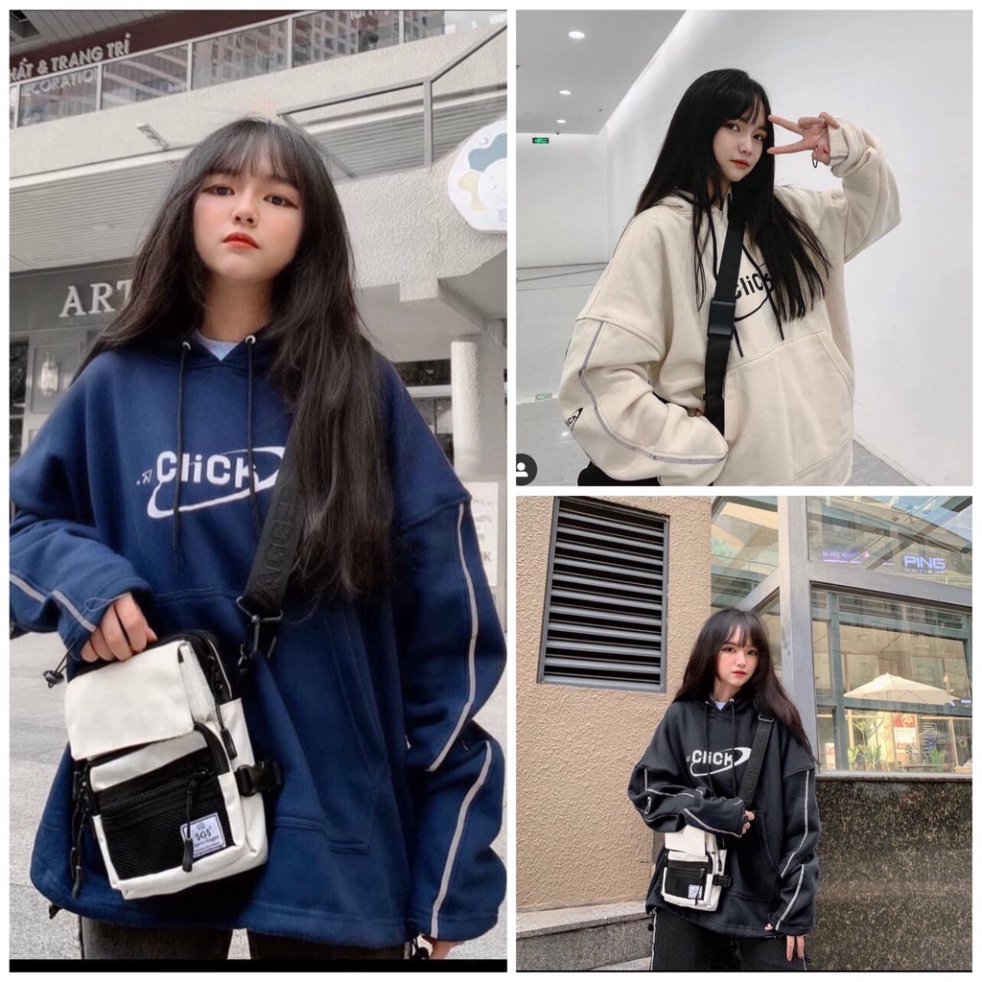 🔥Áo khoác nỉ phom rộng chữ click  Freeship extra🍀ONE UNISEX🍀Thời trang unisex phong cách hàn quốc nam nữ