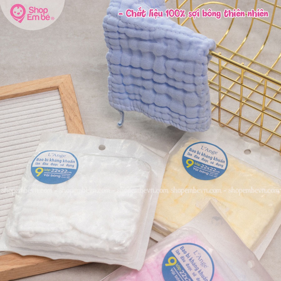 Khăn Nhỏ Vải Bông 9 Lớp 22X22Cm-L'Ange