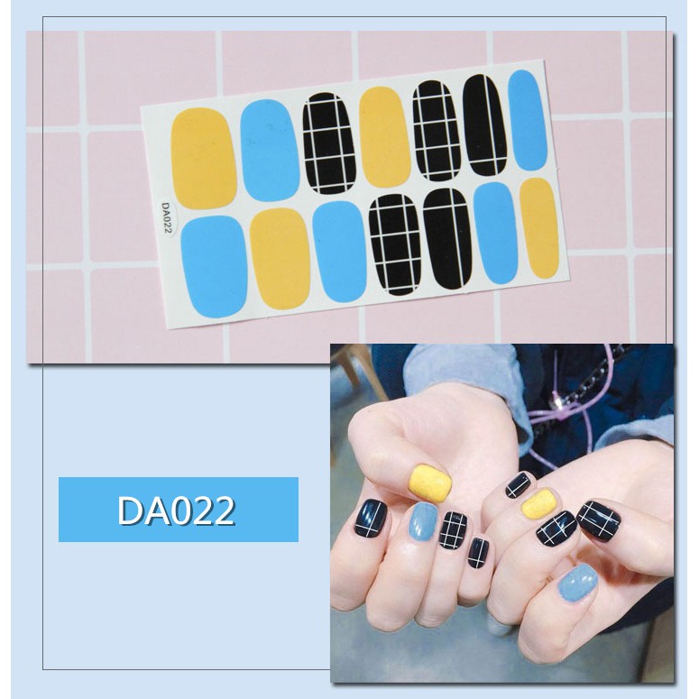 Bộ nail sticker dán móng tay trang trí 3D xinh xắn DA021-DA040 chống thấm nước