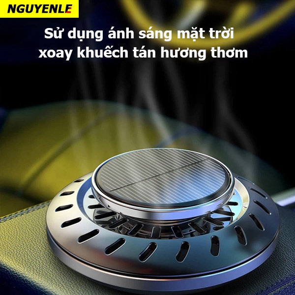 Tinh dầu nước hoa xe ô tô mẫu UFO năng lượng mặt trời , máy khuếch tán xoay toả hương tinh dầu