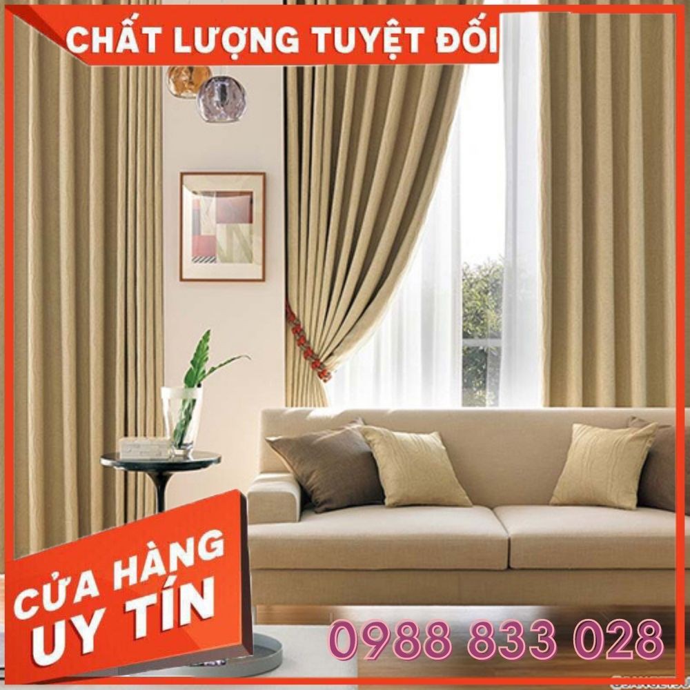 Rèm cửa sổ màu vàng kem chống nắng|màn cửa Phương Đông - Nhiều kích thước + Giao hàng ngay