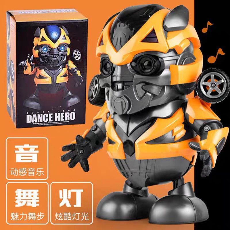 Bumblebee Đồ chơi Robot nhảy múa theo nhạc cực kỳ vui nhộn cho các bé hàng loại 1 có đèn và nhạc