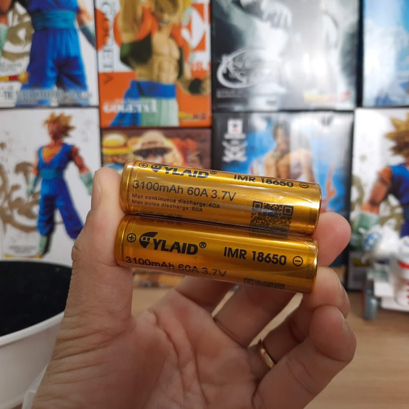 Pin sạc 18650 CYLAID 3100mAh 60A có nhãn Q code để kiểm tra