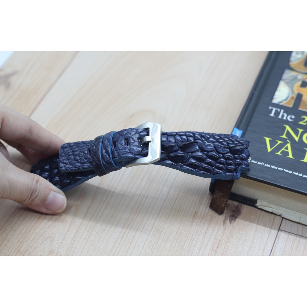 Bell&amp;Ross Dây Đồng Hồ, Dây Đồng Hồ Da Cá Sấu Thật Vân Gai , Size 24mm/24mm Bảo Hành 6 Tháng Tặng Khóa + Chốt + Tool Tháo
