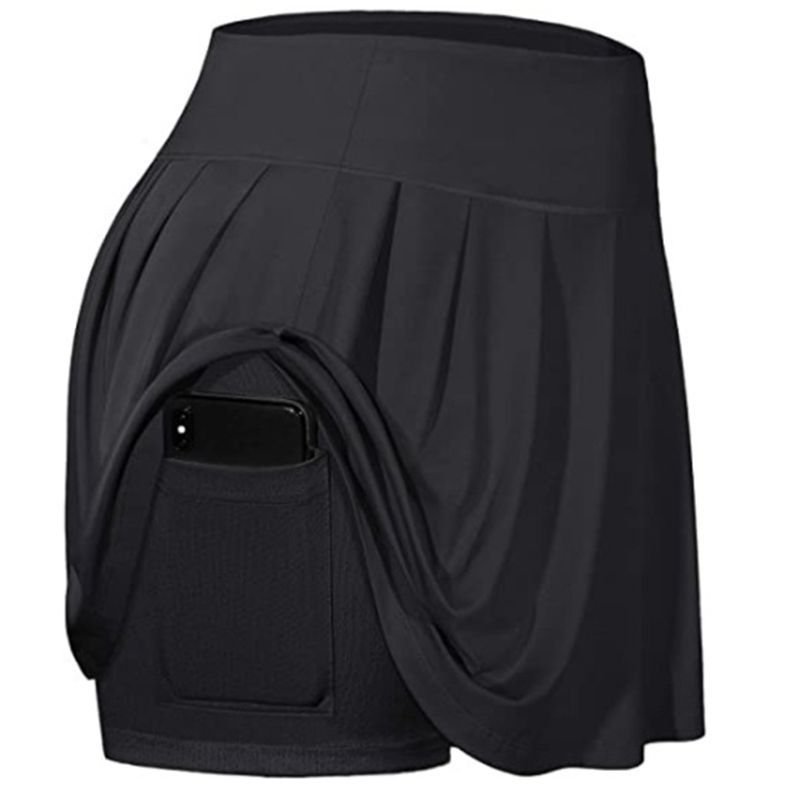 Xixi Chân Váy Thể Thao 2 Trong 1 Lưng Cao Xếp Ly Kèm Túi Đựng Dành Cho Nữ