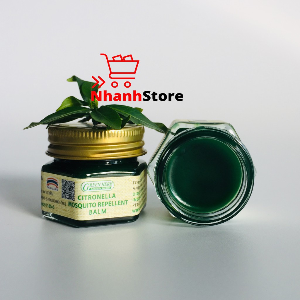 Kem chống muỗi Green Herb Balm 20g Thái Lan - An toàn cho cả trẻ nhỏ