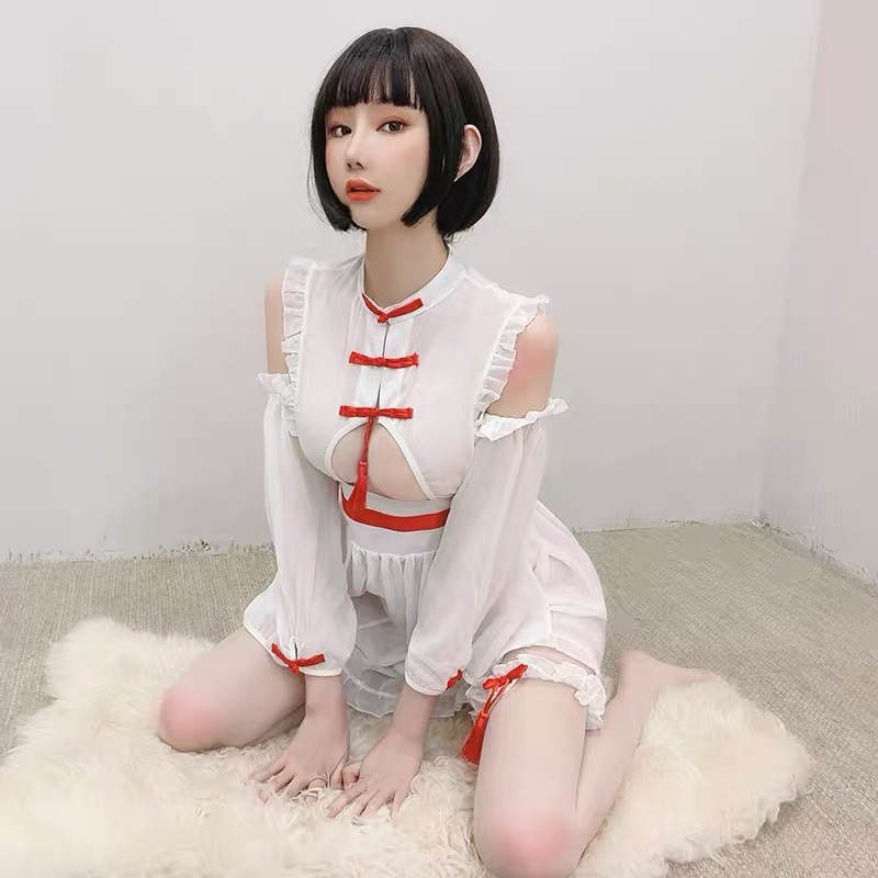 Cosplay Trung Hoa | Váy Voan Hầu Gái Hở Ngực • QR746 | BigBuy360 - bigbuy360.vn