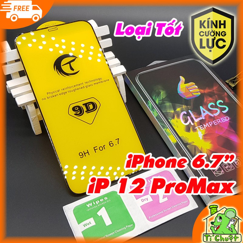 [Siêu Cứng] Kính cường lực iPhone 12 Pro Max 6.7" Full Loại Tốt Bóng Đẹp
