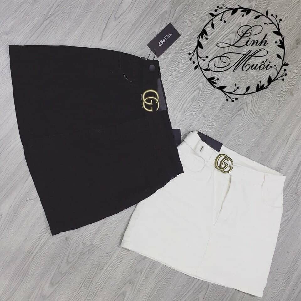 QUẦN VÁY KÈM ĐAI GUCCI_CHÂN VÁY JEAN NGẮN CÓ QUẦN_CHÂN VÁY BÒ NGẮN | BigBuy360 - bigbuy360.vn