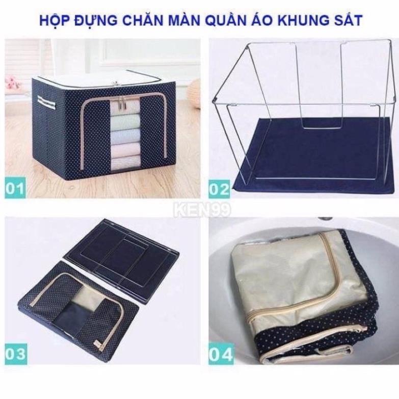 💥SALE SỐC💥 TÚI VẢI KHUNG THÉP XẾP GỌN QUẦN ÁO, CHĂN MÀN
